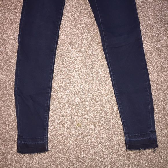 Blue Black Free People Ivy Mid Rise Released Hem Skinny Jeans - Picture 10 of 13